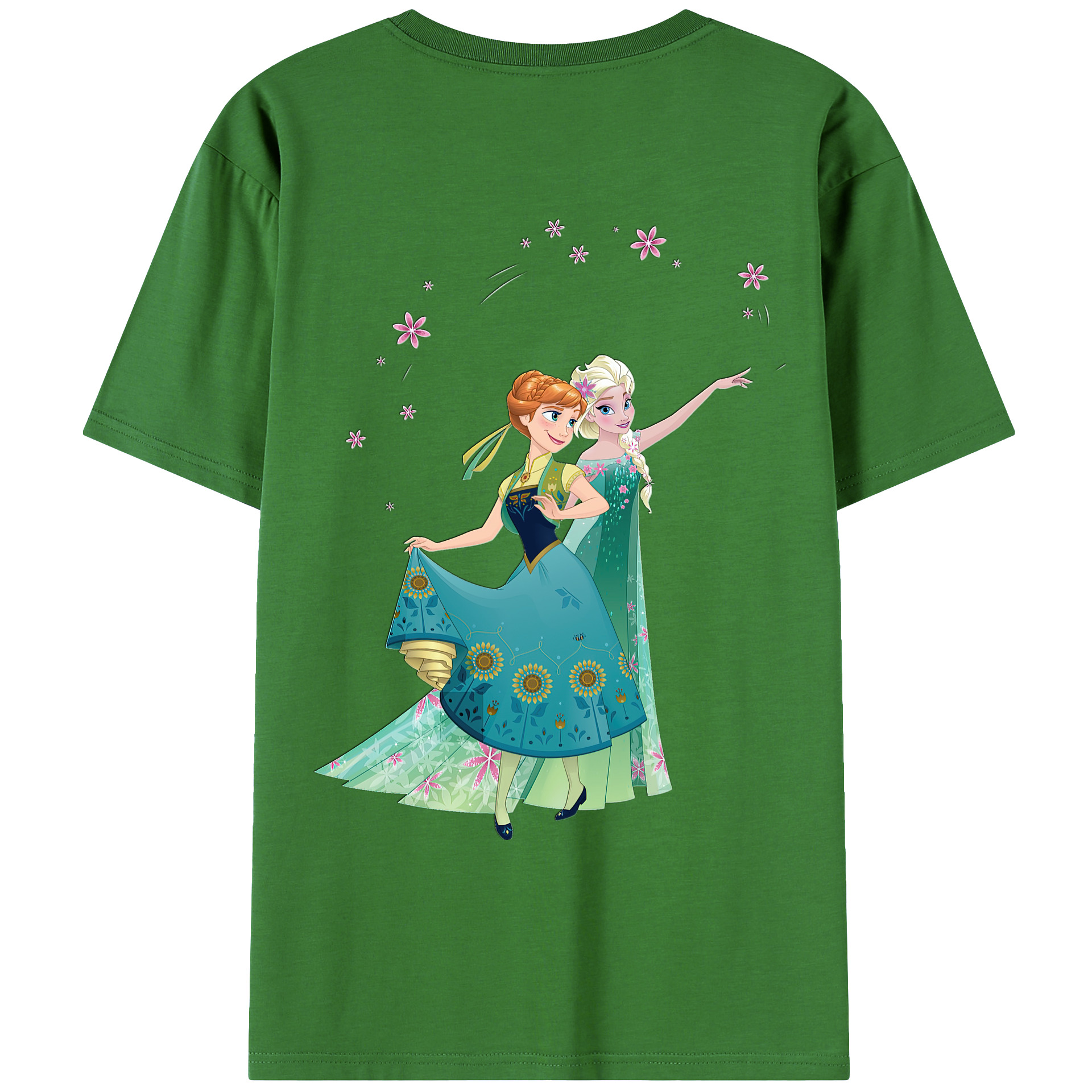 （画像用） アナと雪の女王 アンナ エルサ Frozen Anna Elsa レディース半袖Tシャツ(バックプリント)